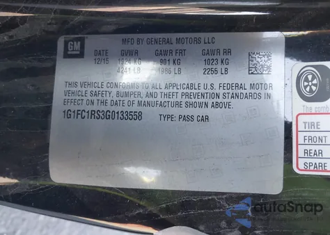 2016 Chevrolet Camaro 2Lt z USA, uszkodzony, nr VIN 1G1FC1RS3G0133558